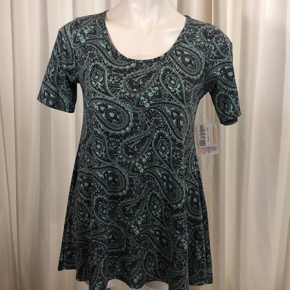 Lularoe mint green gray short sleeve perfect T